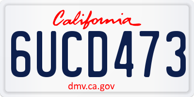 CA license plate 6UCD473