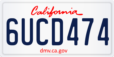 CA license plate 6UCD474