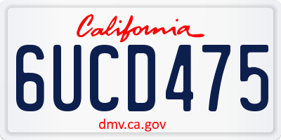CA license plate 6UCD475