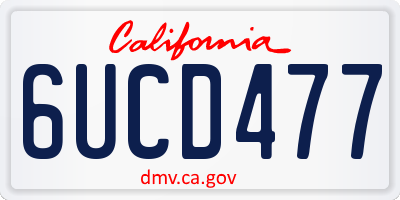 CA license plate 6UCD477