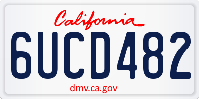 CA license plate 6UCD482
