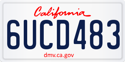 CA license plate 6UCD483