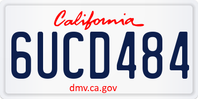 CA license plate 6UCD484