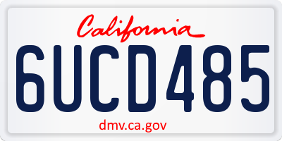CA license plate 6UCD485