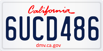CA license plate 6UCD486