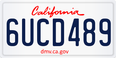 CA license plate 6UCD489