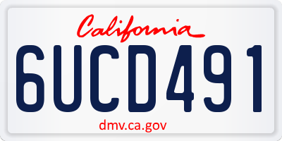 CA license plate 6UCD491