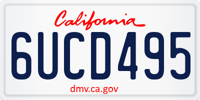 CA license plate 6UCD495