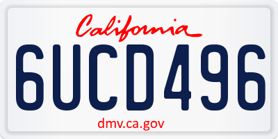 CA license plate 6UCD496