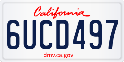 CA license plate 6UCD497