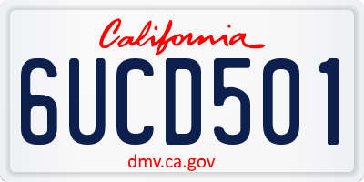 CA license plate 6UCD501