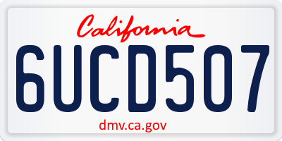 CA license plate 6UCD507