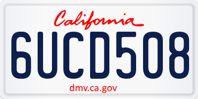 CA license plate 6UCD508