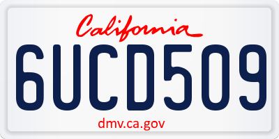 CA license plate 6UCD509