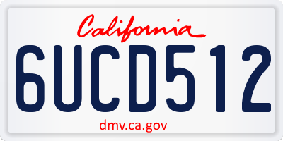 CA license plate 6UCD512