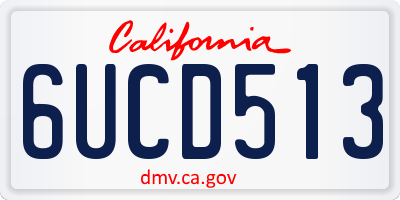 CA license plate 6UCD513