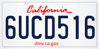 CA license plate 6UCD516