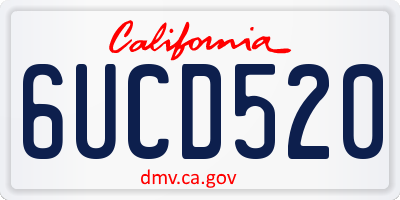 CA license plate 6UCD520