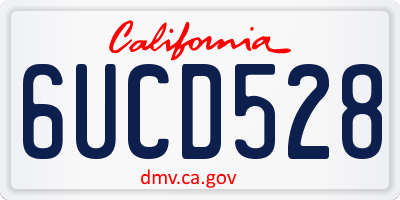 CA license plate 6UCD528
