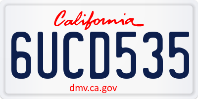 CA license plate 6UCD535