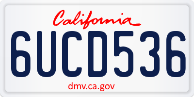CA license plate 6UCD536