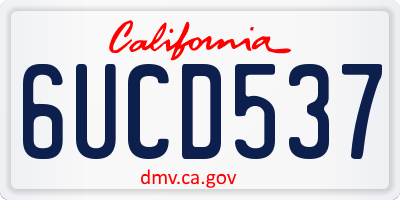 CA license plate 6UCD537