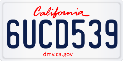 CA license plate 6UCD539
