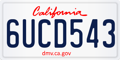 CA license plate 6UCD543
