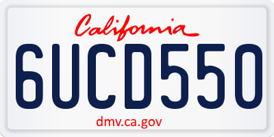 CA license plate 6UCD550