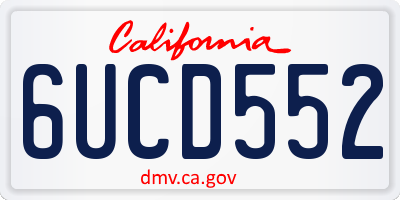 CA license plate 6UCD552
