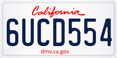 CA license plate 6UCD554