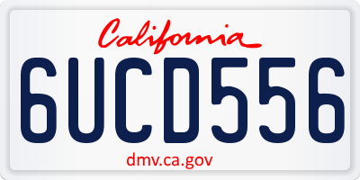 CA license plate 6UCD556