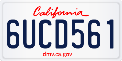 CA license plate 6UCD561