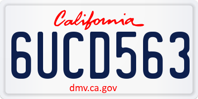 CA license plate 6UCD563