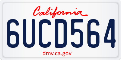 CA license plate 6UCD564