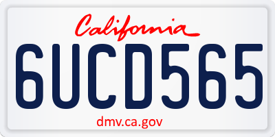 CA license plate 6UCD565