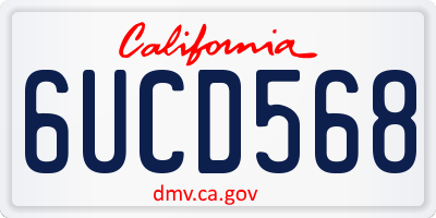 CA license plate 6UCD568