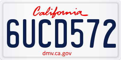CA license plate 6UCD572
