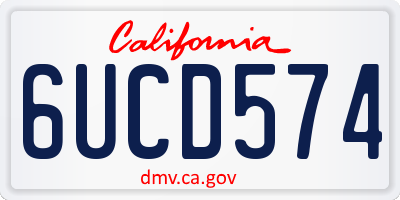 CA license plate 6UCD574