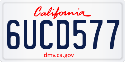 CA license plate 6UCD577