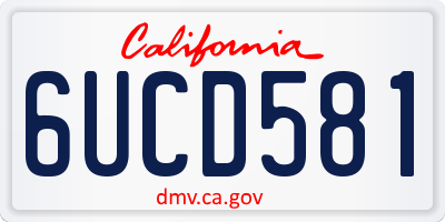 CA license plate 6UCD581