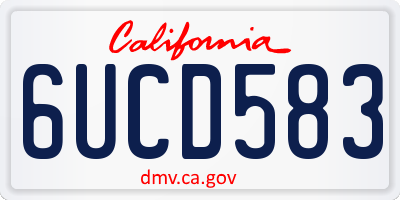 CA license plate 6UCD583