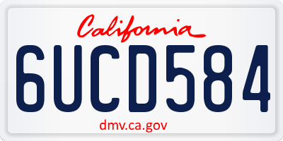 CA license plate 6UCD584