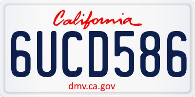 CA license plate 6UCD586