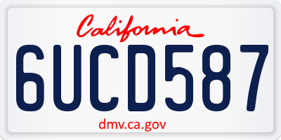 CA license plate 6UCD587