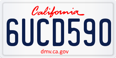 CA license plate 6UCD590
