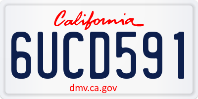 CA license plate 6UCD591