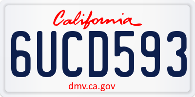 CA license plate 6UCD593