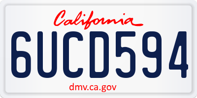 CA license plate 6UCD594
