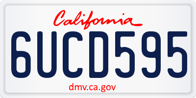 CA license plate 6UCD595